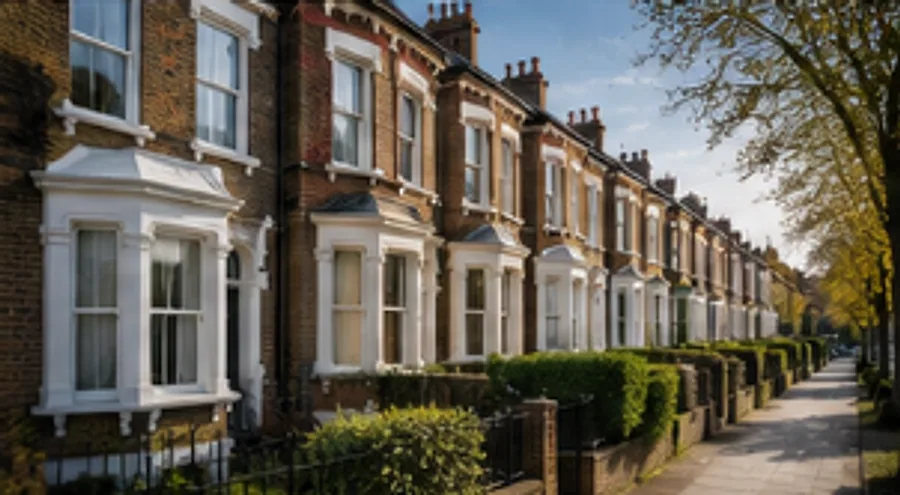 A row of Victorian terraced houses on a residential street