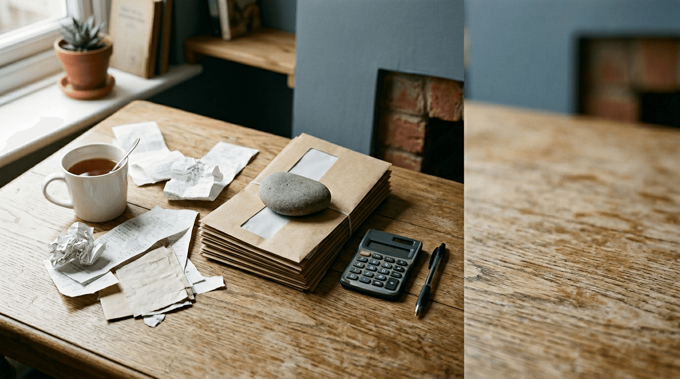 Rent Guarantee Insurance 2026: Is It Worth It? — Calculator and HMRC envelopes on a desk, UK landlord finance and tax