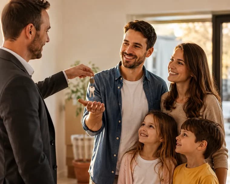 Tenant receiving the keys to their new rented home