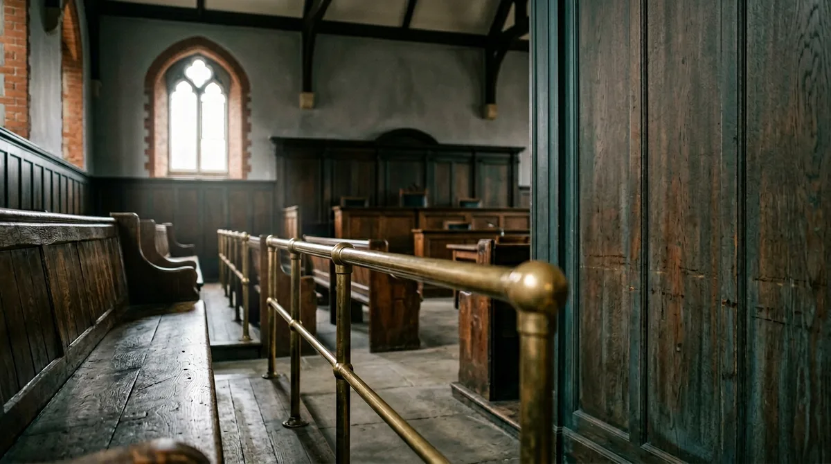 The interior of a UK county court, where possession claims are heard